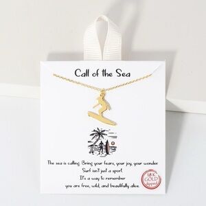 Gold Surfer Pendant Necklace